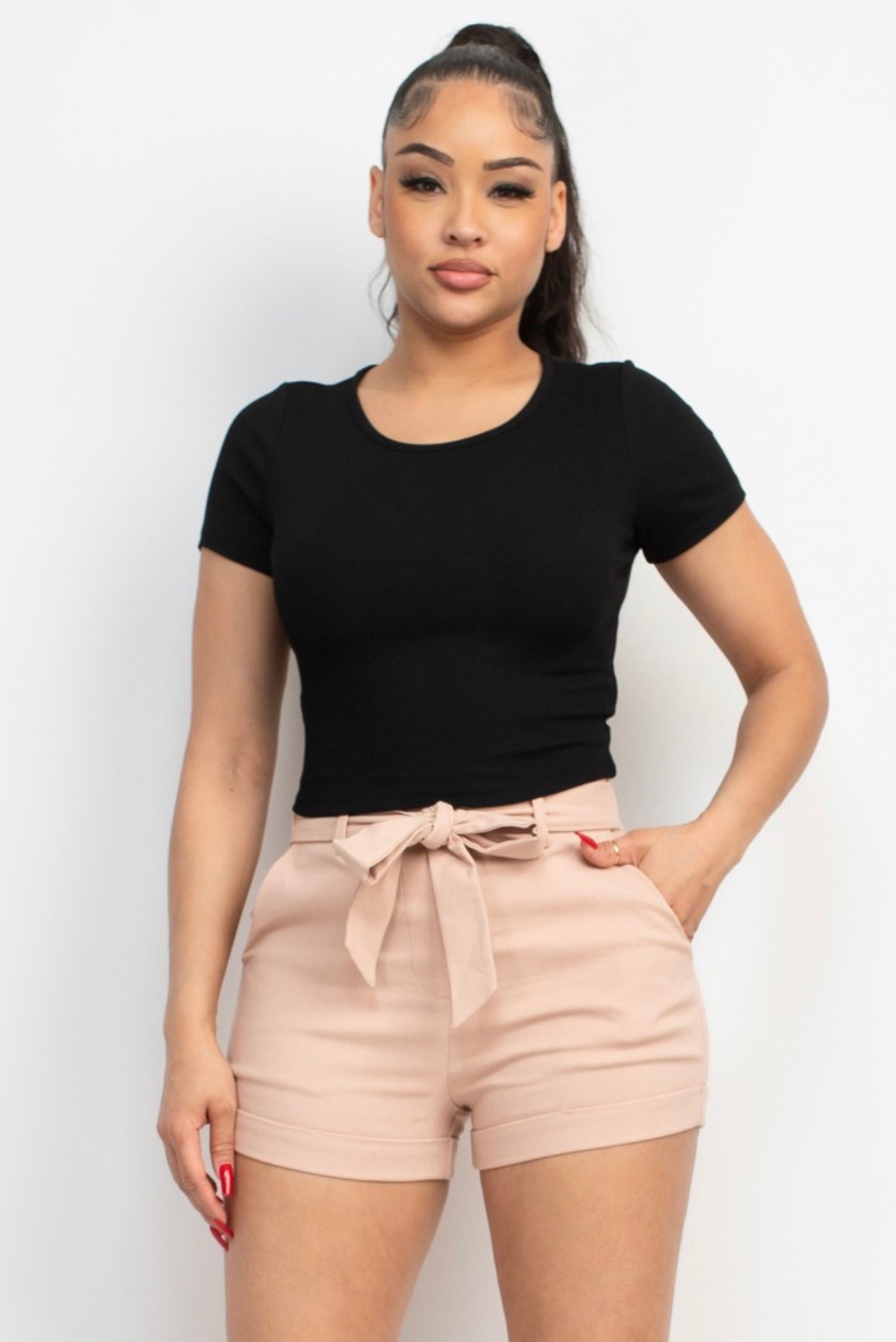 Basic Short Sleeve Crop Top